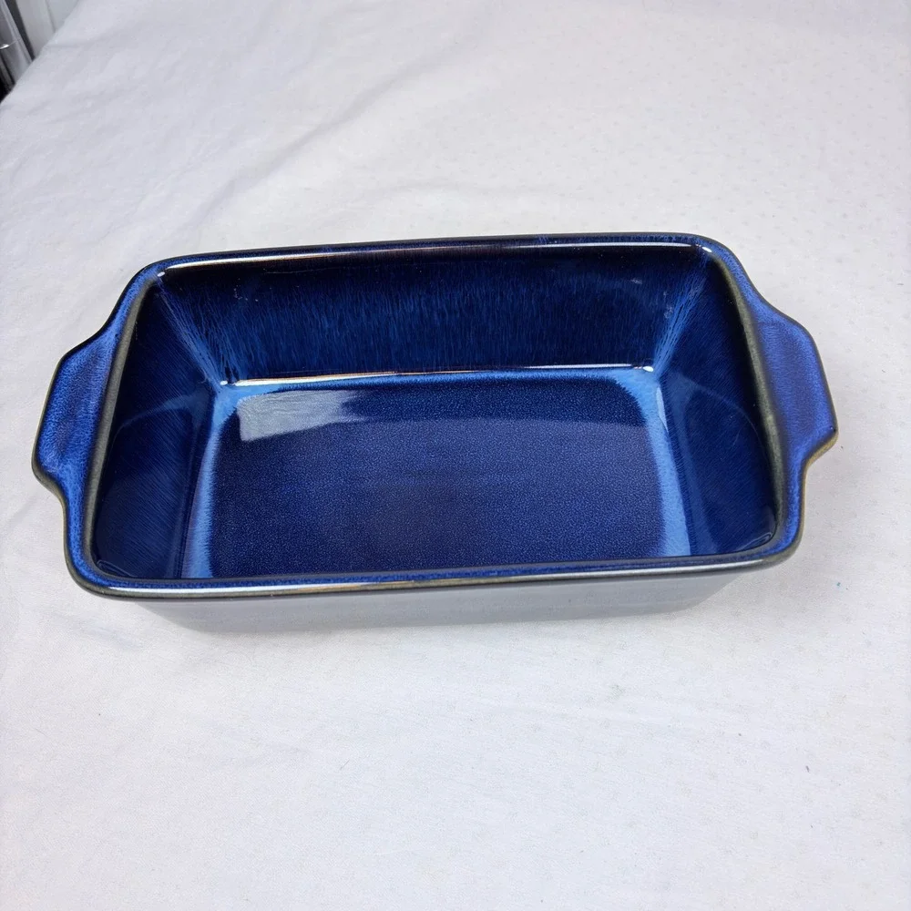 Basque Andalusian Blue Stoneware 10.5 Loaf Dish Ceramique  Glaze Pan New w/ Box